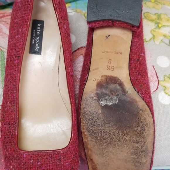 Kate Spade Raspberry Tweed Flats - Picture 4 of 7
